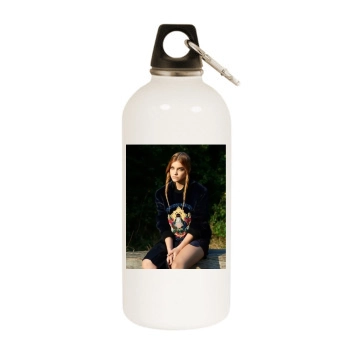 Barbara Palvin White Water Bottle With Carabiner