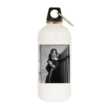 Barbara Palvin White Water Bottle With Carabiner