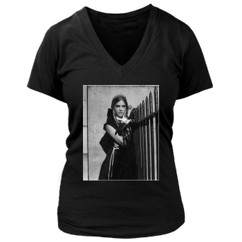 Barbara Palvin Women's Deep V-Neck TShirt