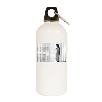 Barbara Palvin White Water Bottle With Carabiner