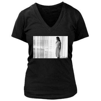 Barbara Palvin Women's Deep V-Neck TShirt