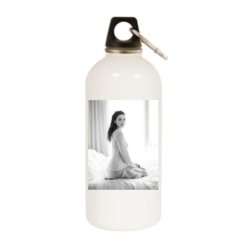 Barbara Palvin White Water Bottle With Carabiner