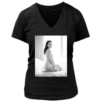 Barbara Palvin Women's Deep V-Neck TShirt