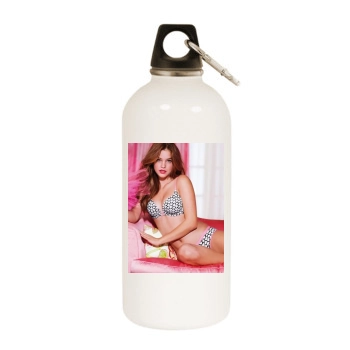 Barbara Palvin White Water Bottle With Carabiner