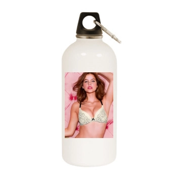 Barbara Palvin White Water Bottle With Carabiner