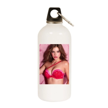 Barbara Palvin White Water Bottle With Carabiner