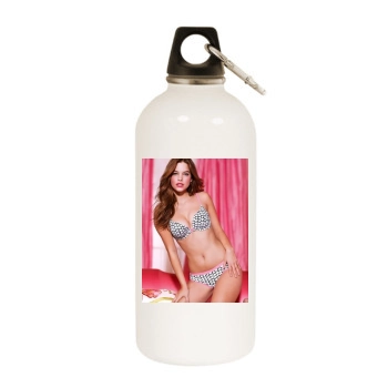 Barbara Palvin White Water Bottle With Carabiner