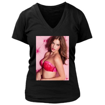 Barbara Palvin Women's Deep V-Neck TShirt