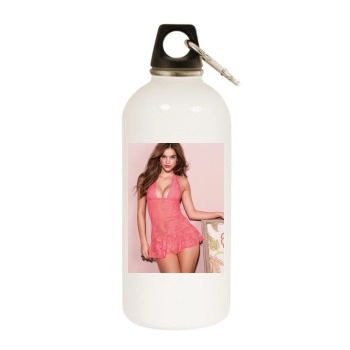 Barbara Palvin White Water Bottle With Carabiner