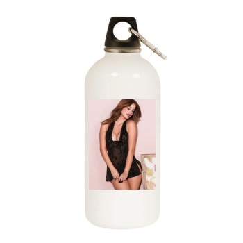 Barbara Palvin White Water Bottle With Carabiner