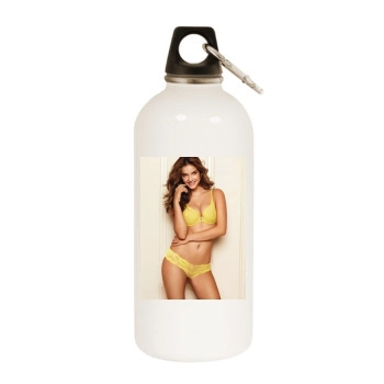 Barbara Palvin White Water Bottle With Carabiner