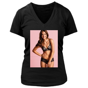 Barbara Palvin Women's Deep V-Neck TShirt