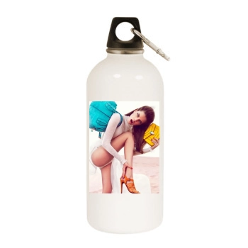 Barbara Palvin White Water Bottle With Carabiner