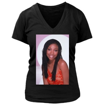 Brandy Norwood Women's Deep V-Neck TShirt