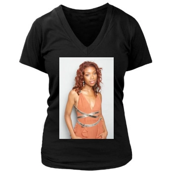 Brandy Norwood Women's Deep V-Neck TShirt