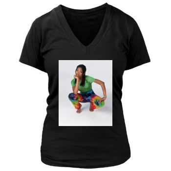 Brandy Norwood Women's Deep V-Neck TShirt