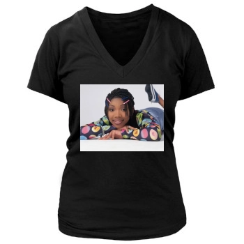 Brandy Norwood Women's Deep V-Neck TShirt