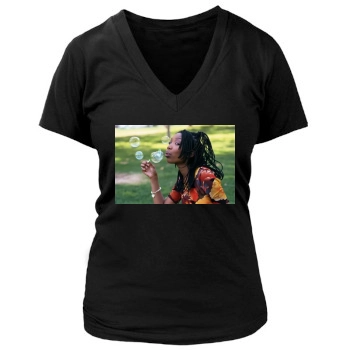 Brandy Norwood Women's Deep V-Neck TShirt