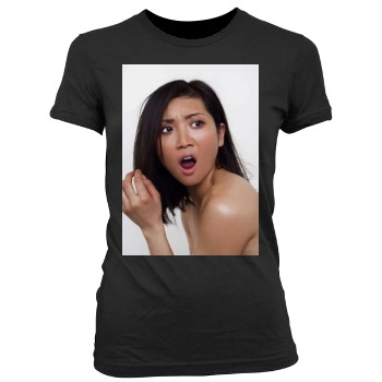 Brenda Song Women's Junior Cut Crewneck T-Shirt