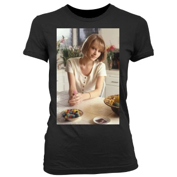 Bridget Fonda Women's Junior Cut Crewneck T-Shirt