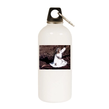 Bridget Hall White Water Bottle With Carabiner