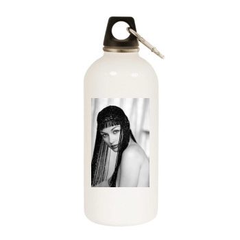 Bridget Moynahan White Water Bottle With Carabiner