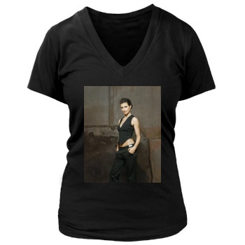 Bridget Moynahan Women's Deep V-Neck TShirt