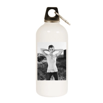 Bridget Moynahan White Water Bottle With Carabiner