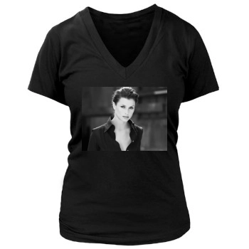 Bridget Moynahan Women's Deep V-Neck TShirt