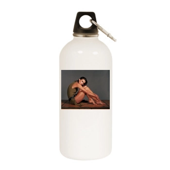 Bridget Moynahan White Water Bottle With Carabiner