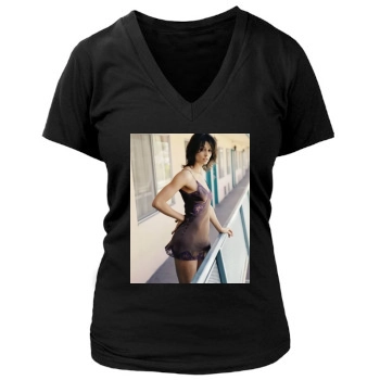 Bridget Moynahan Women's Deep V-Neck TShirt