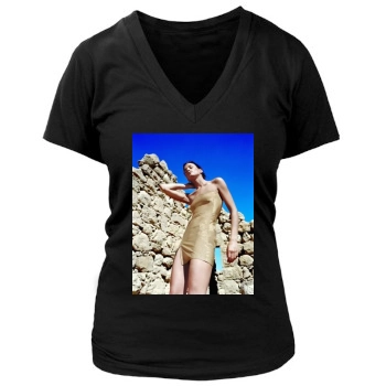 Bridget Moynahan Women's Deep V-Neck TShirt