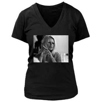 Brigitte Bardot Women's Deep V-Neck TShirt