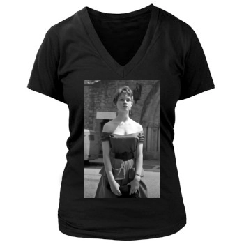 Brigitte Bardot Women's Deep V-Neck TShirt