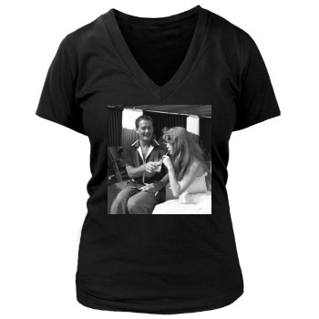 Brigitte Bardot Women's Deep V-Neck TShirt