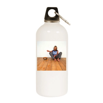 Billie Piper White Water Bottle With Carabiner