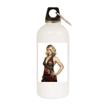 Billie Piper White Water Bottle With Carabiner