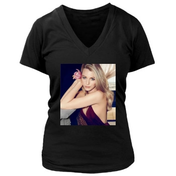 Blake Lively Women's Deep V-Neck TShirt