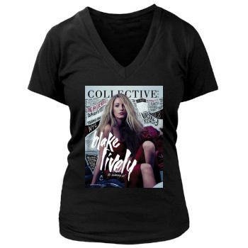 Blake Lively Women's Deep V-Neck TShirt