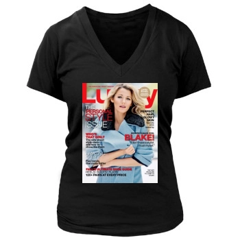 Blake Lively Women's Deep V-Neck TShirt