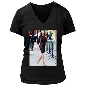 Blake Lively Women's Deep V-Neck TShirt