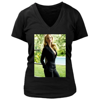 Blake Lively Women's Deep V-Neck TShirt