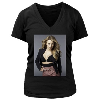 Blake Lively Women's Deep V-Neck TShirt