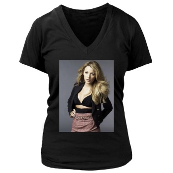 Blake Lively Women's Deep V-Neck TShirt