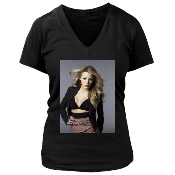 Blake Lively Women's Deep V-Neck TShirt