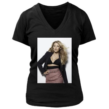 Blake Lively Women's Deep V-Neck TShirt