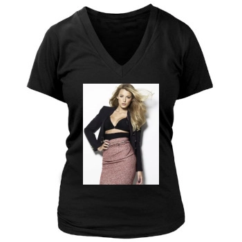 Blake Lively Women's Deep V-Neck TShirt