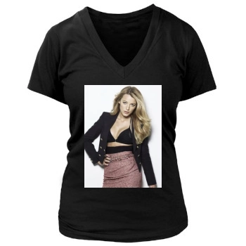 Blake Lively Women's Deep V-Neck TShirt