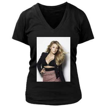 Blake Lively Women's Deep V-Neck TShirt