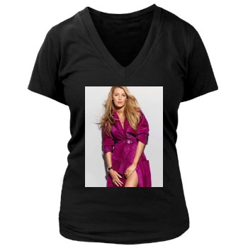 Blake Lively Women's Deep V-Neck TShirt